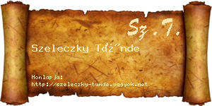 Szeleczky Tünde névjegykártya